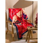 Mediterian Kırmızı Teddy TV Battaniyesi 100x150 cm, yumuşak ve şık ev dekoru - 90 x 100 cm