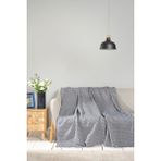 Mediterian Lacivert tek kişilik koltuk ve TV battaniyesi, pamuklu, kırışmaya dayanıklı, 170x210 cm