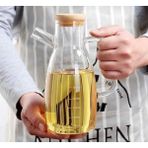 Mediterian Masterchef Yağdanlık 1000 ml Bambu Kapak Cam Yağdanlık - Şeffaf - 1 lt