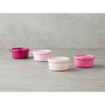 Mediterian Mini Pembe Plastik Saklama Kabı, Pratik ve Şık Mutfak Gereci, 1 Parça - 100 ml - Şeffaf