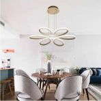Mediterian Modern 6'lı LED Sarkıt Avize, şık tasarım, alüminyum, 61x61 cm, beyaz renk - Ahşap