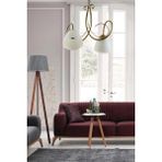 Mediterian Modern Eskitme Renkli Kasa ile Beyaz Opal Camlı 2'li Avize, 42x42 boyut - 1 - Ahşap