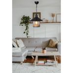 Mediterian Modern Siyah Halatlı Tekli Sarkıt, Metal, 100x25, Salon, Mutfak, Balkon, Çocuk ve Oturma Odası için - Ahşap