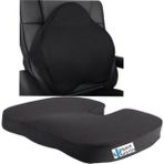 Mediterian Ortopedik Visco-elastik Oturma ve Sırt Minderi 2'li Set, Bel ve Ofis Destek Yastığı - 10 x 30 cm - 10 x 43 cm