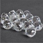 Mediterian Parlak Kristal Avize Taşı, 30mm, Şeffaf, Cam, 1 Ampül, Şık ve Parlak Tasarım - Ahşap