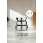 Mediterian Paslanmaz Çelik 6 Parça Saklama Kabı Seti, Sağlıklı ve Şık Mutfak Çözümü - 100 ml - Şeffaf