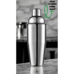 Mediterian Paslanmaz Çelik Kokteyl Shaker 750 ML Süzgeçli Büyük Boy - Gri