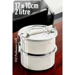 Mediterian Paslanmaz Çelik Sefer Kabı, 17 cm, 2 Litre, Saklama ve Taşıma İçin Dayanıklı Metalik - 2 lt - Şeffaf