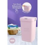 Mediterian Pembe Dokunmatik Tekli Çamaşır Sepeti, Şık ve Kullanışlı, Plastik, 20-49 L - Acorn