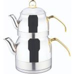 Mediterian Remetta Daisy Maxi Boy Çaydanlık - Gold Kup - Ahşap Rengi