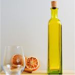 Mediterian Renkli 350 cc yağ şişesi, dayanıklı ve şık tasarım, kullanımı kolay, sarı renk. - Ahşap - 350 ml