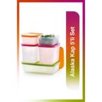 Mediterian Renkli 5'li mutfak kap seti, şık ve kullanışlı plastik aksesuarlar - 100 ml - Şeffaf