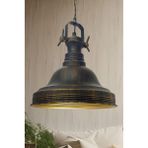 Mediterian Renkli ve şık tekli sarkıt avize, vintage tarz, metal malzeme, 30x28 cm - 1 - Ahşap