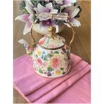 Mediterian Rose Emaye Kettle - Gümüş