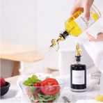Mediterian Şeffaf 350 ml Akıtmalı Yağlık Şişe, 2'li, Beyaz, Pratik Kullanım - Ahşap