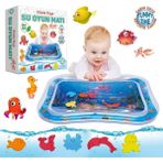 Mediterian Sevimli Ahtapot Bebek Su Matı ve Tummy Time Oyuncağı, Eğlenceli Renkli Su Havuzu - 0 - 3 Yaş - Azur Mavi