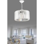 Mediterian Şık Beyaz Kristal Taşlı Modern Avize 20x40 cm, Cam Materyal, Parlak Tasarım - 1 - Ahşap