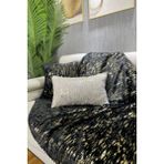 Mediterian Şık Siyah Peluş Koltuk ve Şal Takımı, 100x160 cm, yumuşak ve rahat kullanım için uygun