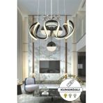 Mediterian Şık Siyah Sarkıt LED Avize, 3 Renk Seçeneği, Alüminyum, 50x70 Boyut - 1 - Ahşap