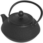 Mediterian Taşev T2764 Linden - Sümbül 750 ml Siyah Döküm (Demlik) Çaydanlık - Ahşap Rengi