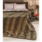 Mediterian Vizon Tek Kişilik Battaniye ve Televizyon Koruyucu Set, Polyester, 160x220, Kahverengi