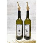 Mediterian Yeşil 750ml şişe yağlık, leopar desenli mantar tıpalı, şık ve kullanışlı tasarım - 750 ml