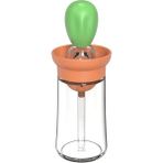 Mediterian Yeşil Cam 180ml Kendinden Fırçalı Yağlık ve Sosluk Şişesi - Şeffaf - 1 lt