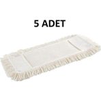 Mediterian Yıkanabilir Nemli Mop Bezi, 40 cm, 5 Adet, Renk: Beyaz, Yedek Set - Altın