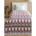Mediterian Yılbaşı temalı, 150x200 cm bej polyester battaniye, şık ve rahat kullanım sağlar
