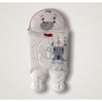 Mediterian Yumuşak bebek dış kundak battaniyesi, ekru, unisex, pamuklu, antibakteriyel, hastane çıkışı uygun - 30 x 40 cm - --