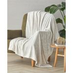 Mediterian Yumuşak Jakarlı Krem Battaniye 120x160 cm, Polyester, Ekru Renk, Tek Ebat
