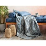 Mediterian Yumuşak mavi akrelik TV battaniyesi 130x170 cm, şık ve rahat dokunuş
