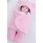 Mediterian Yumuşak welsoft içi elyaflı bebek kundak battaniyesi, 0-12 ay, pembe - 30 x 40 cm - --