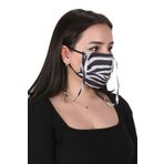 Meditex Gümüş İyonlu Boyundan Askılı Yıkanabilir Zebra Desenli Maske