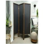 Meditroia 3 Kanatlı Paravan Seperatör Su Geçirmez Kumaş 150 cm En 160 cm Yükseklik Ahşap Malzeme - 50 x 200