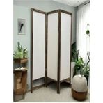 Meditroia Ahşap Paravan Seperatör Panel 3 Parça Kumaş Ara Bölme Aparat Modern Tasarım - 50 x 200