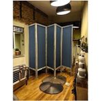 Meditroia Paravan Seperatör 5 Kanatlı En 250CM Yükseklik 160CM Su Geçirmez Arkası Görünmez Özel Kumaş - 50 x 200 - Kahverengi