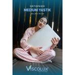 Medium Boy Ortopedik Yastık - Boyun Destekli Visco Yastık 56X36X11/7 Mavi - 56 x 36 x 11 x 7 cm - Açık Mavi