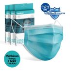 Medizer 3 Katlı Meltblown Kumaş 10'lu 3 Kutu Burun Telli Mavi Full Ultrasonik Cerrahi Ağız Maskesi