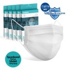 Medizer 3 Katlı Spunbond Kumaş 10'lu 5 Kutu Burun Telli Beyaz Full Ultrasonik Cerrahi Ağız Maskesi
