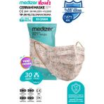 Medizer Meltblown Çizgisel Kadın Desenli Cerrahi Maske - Çok Renkli - 10'lu 3 Paket