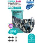 Medizer Meltblown Fırça Desenli Cerrahi Maske - Çok Renkli - 10'lu 10 Paket