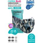 Medizer Meltblown Fırça Desenli Cerrahi Maske - Çok Renkli - 10'lu 3 Paket