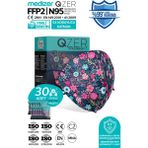 Medizer Qzer Blue Flos Desenli Ffp2 N95 Maske 5 Katmanlı - 30 Adet