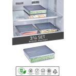 Medka Life 3'lü Buzdolabı Düzenleyici Organizer - Viola Difriz ve Mikrodalga Uyumlu Saklama Kabı Seti 3X2500 ml