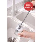 MEDUSHOP 32 cm Uzun Silikon Biberon Fırçası | Dar Ağız Şişe Kavanoz Yağ Şişesi Temizleme Fırçası