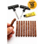 Medushop Lastik Tamir Kiti Seti 2 T Sap Aparat 3+10 Fitil Yapıştırıcı Oto Motosiklet Tamir Seti - Standart - Renkli