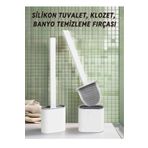 MEDUSHOP Silikon Kolozet Banyo Tuvalet Fırçası Beyaz Renk