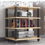 Medya Stereo Kabin StandAV Medya Standı Stereo Bileşen 1 2 3 4 Katmanlı, Ses Rafı Kulesi HiFi Rafı, Amplifikatör/CD Kayıt Oynatıcı/Oyun Konsolu/Alıcı Depolama Rafı (Ceviz, 60x40x70cm(4 Katman))