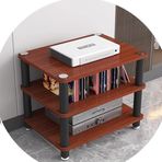 Medya Stereo Kabin StandAV Medya Standı Stereo Bileşen 1 2 3 4 Katmanlı, Ses Rafı Kulesi HiFi Rafı, Amplifikatör/CD Kayıt Oynatıcı/Oyun Konsolu/Alıcı Depolama Rafı (Tik, 60x40x50cm (3 Katman))